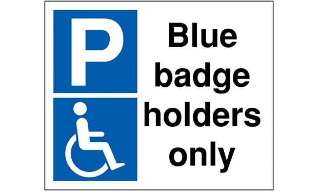 Blue badge parking sign