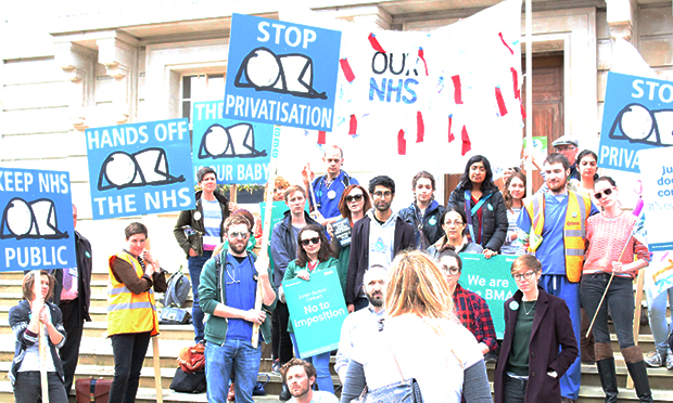 Doctors protest outside Hackney Town Hall on second day of strike action