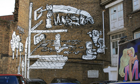 Figures, Leonard Street car park Photo: © 2009 The Hackney Citizen Ltd