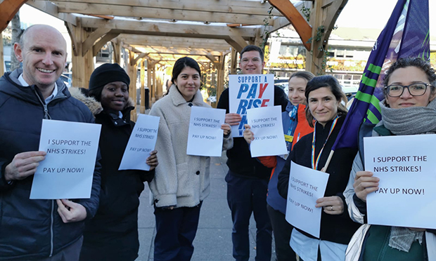 ‘Expressing solidarity’: Campaigners gather outside Homerton Hospital ...